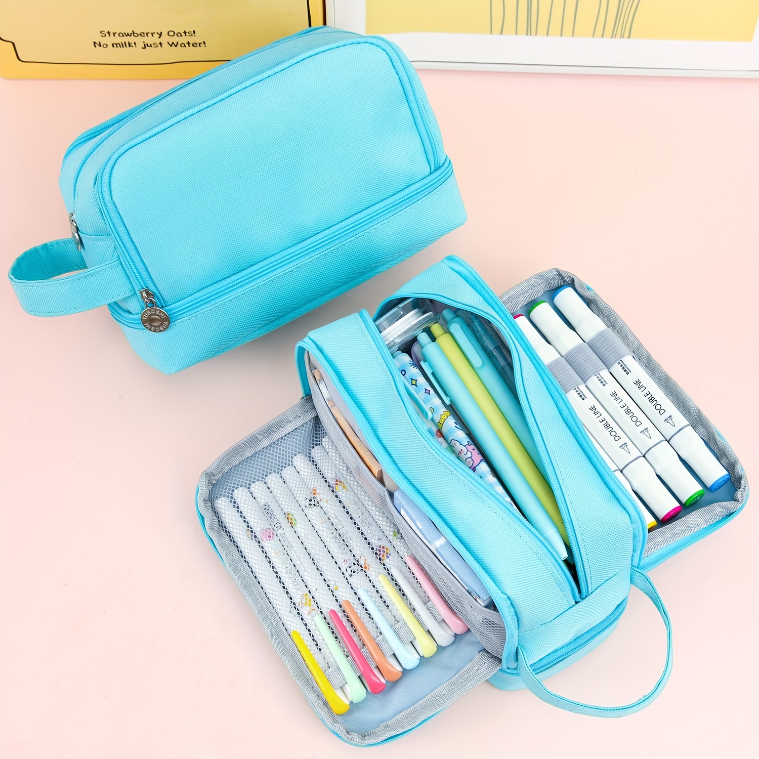 Pencil Case Makeup Bag - Temu