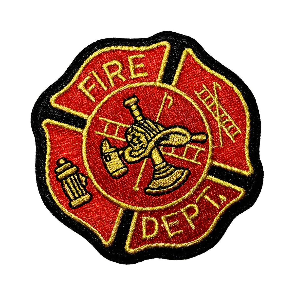 fire department shield cross embroidered patch