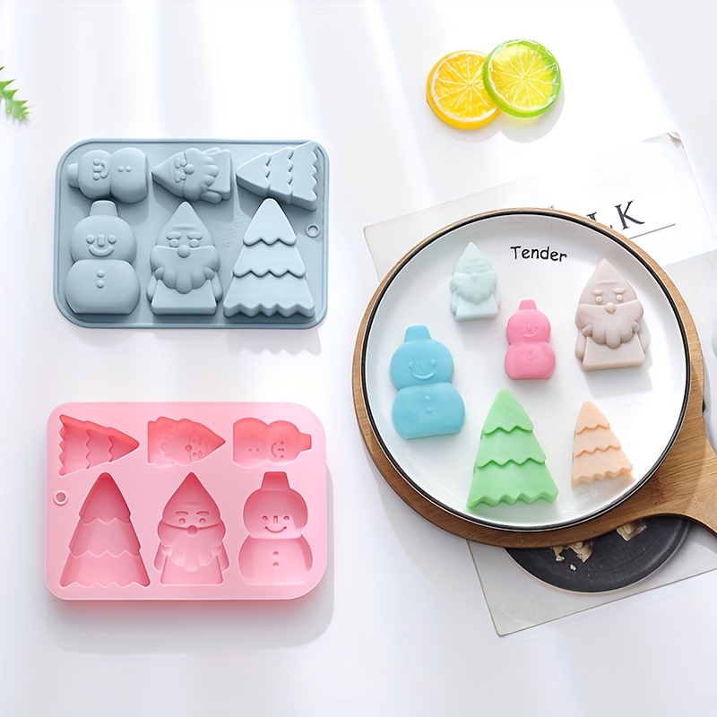 Christmas Silicone Baking Molds, 6-Cavity Reusable Ice Candy Tray Silicone  Mould