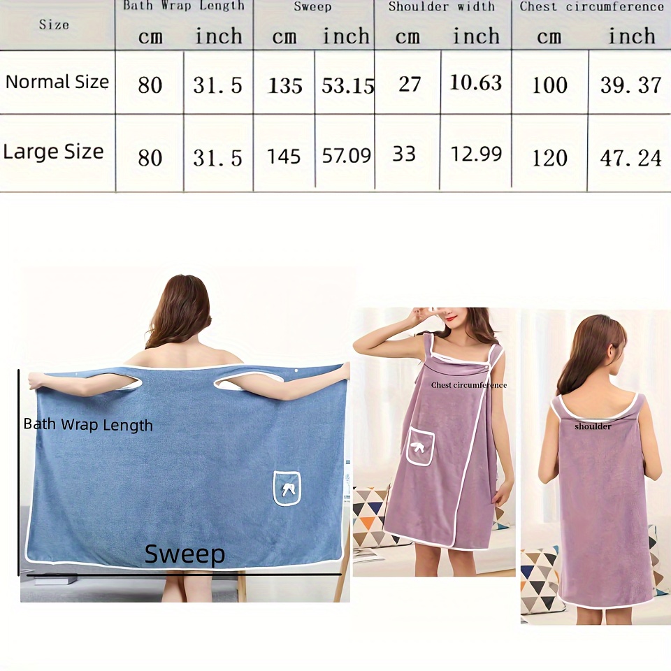 Quick Dry Absorb Water Wearable Bath Towel