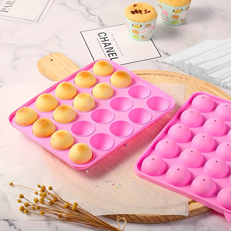 20 Cavity Lollipop Silicone Mold With Sticks Cake Pop Mold - Temu