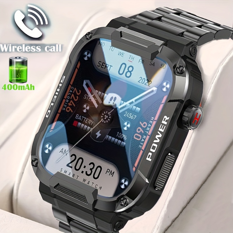 Montre Connectée Sport pour Hommes avec Appel: Smartwatch Bluetooth 5.2  Compatibles Android et IOS Montres Intelligente Ronde de 1,42 Étanche IP67