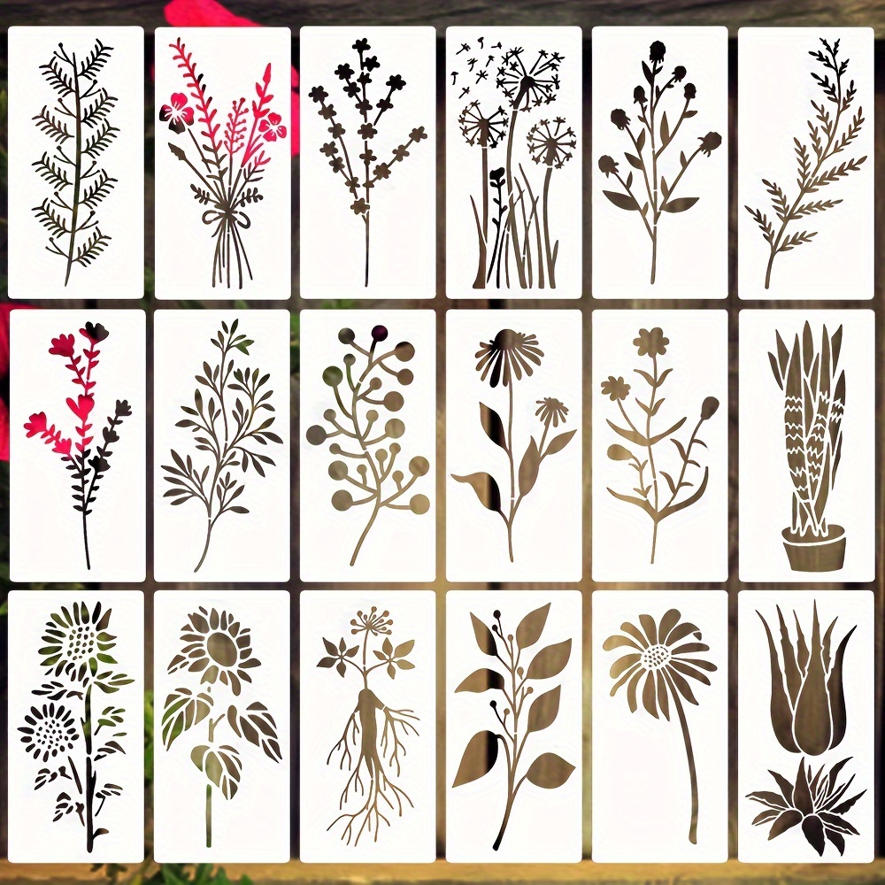Wild Flower Stencils for Painting on Wood Wildflowers Roses
