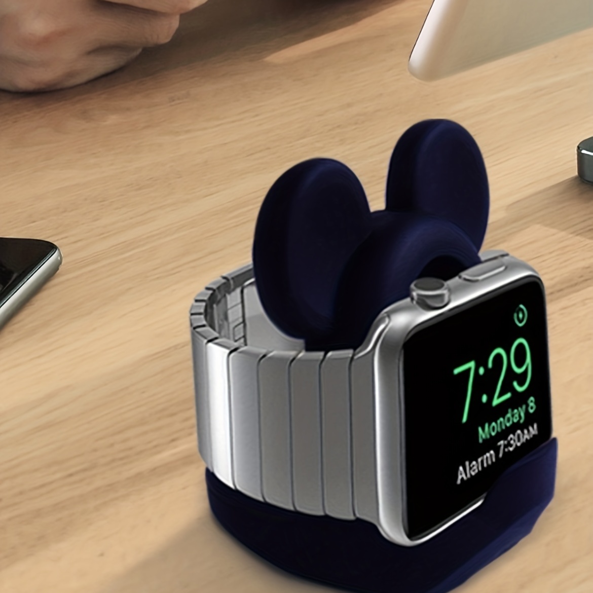 Support de chargeur en silicone pour Apple Watch, station de charge iWatch,  support de bureau, accessoires