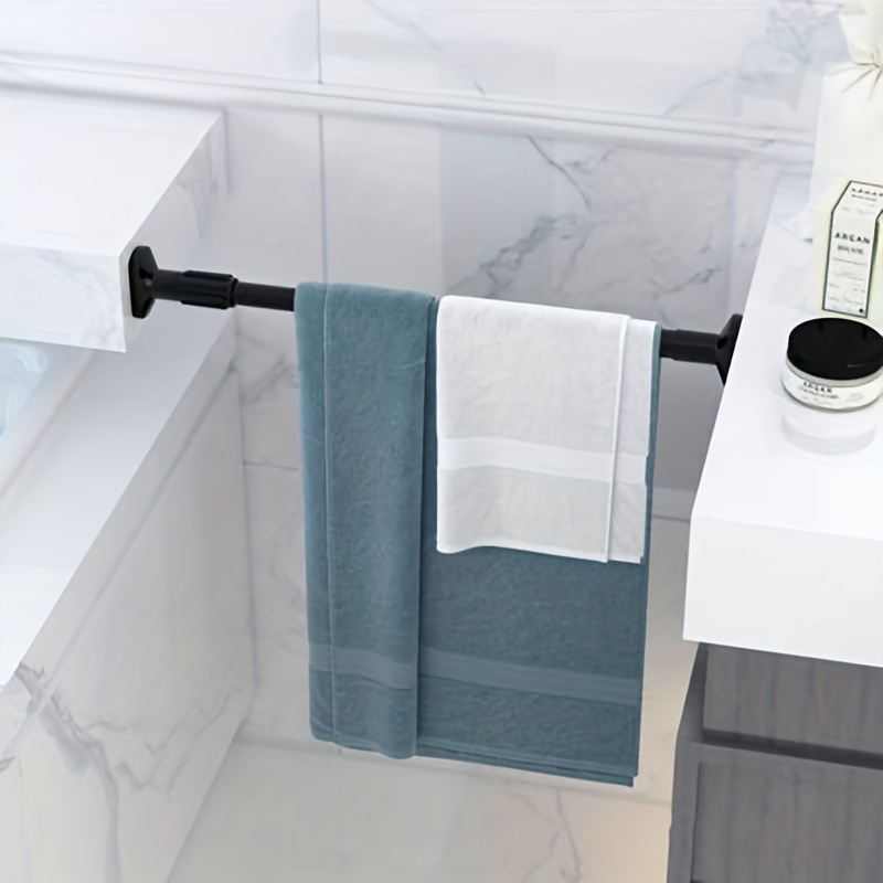Tringle à rideau de douche télescopique sans perçage tige de poteau durable  pour armoire de salle de bain 