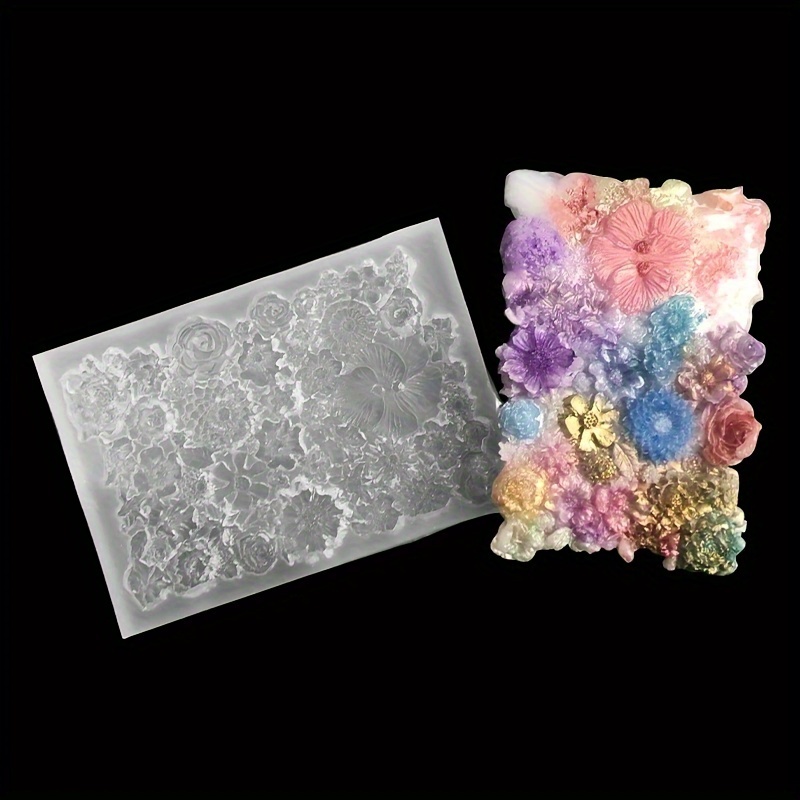 Silicone Resin Tray Diy Mold Flower Sakura Shaped Geode - Temu