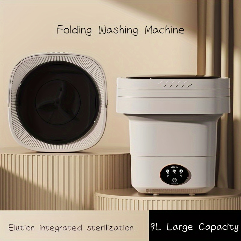 Mini lavadora portátil, lavadora plegable de 9 litros con secado por  centrifugado, pequeña lavadora de ropa interior, máquina de lavandería para  bebés