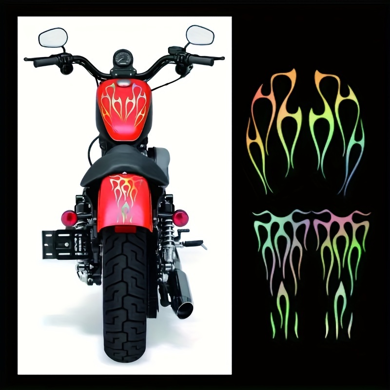 3D Aufkleber Moto Auto Emblem Flammen Körper Motorrad Schädel