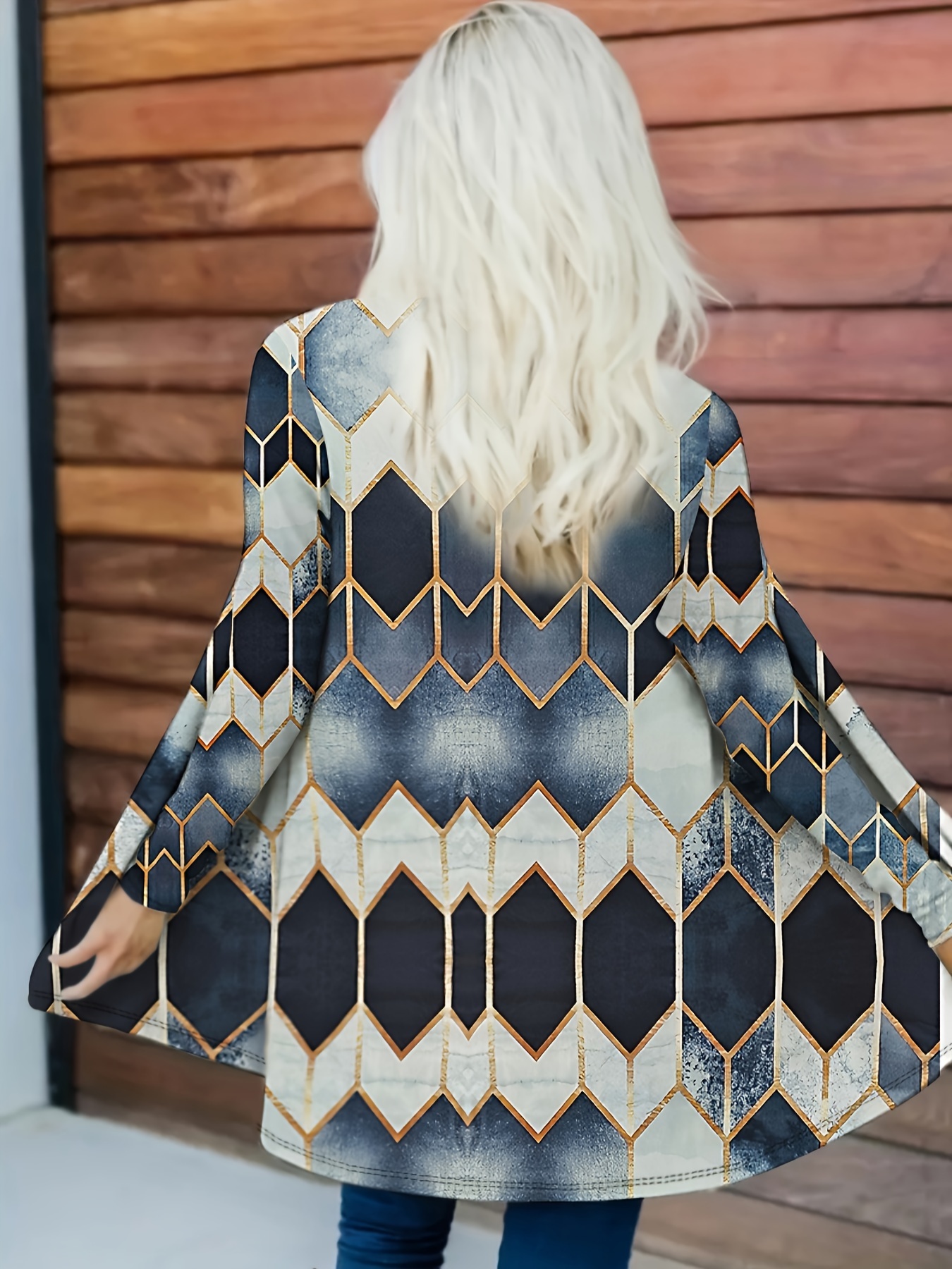 Geometric Cardigan - Temu