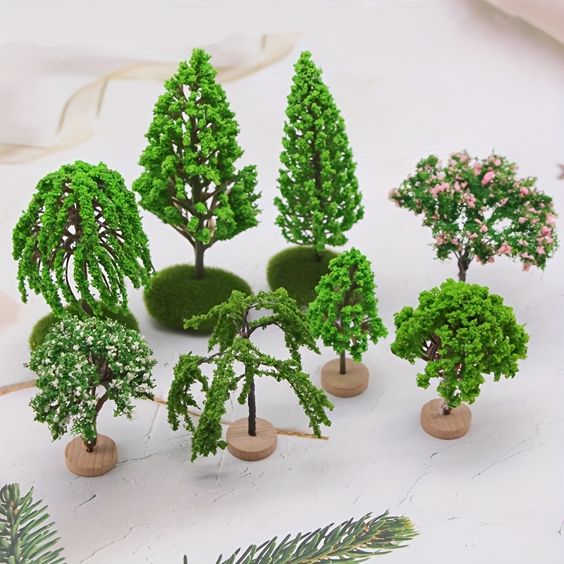 Model Miniature Forest Plastic Toy Trees Bushes Rainforest Diorama Supplies  Mini Coconut Palm Plant Crafts Train Scenery Large Pine