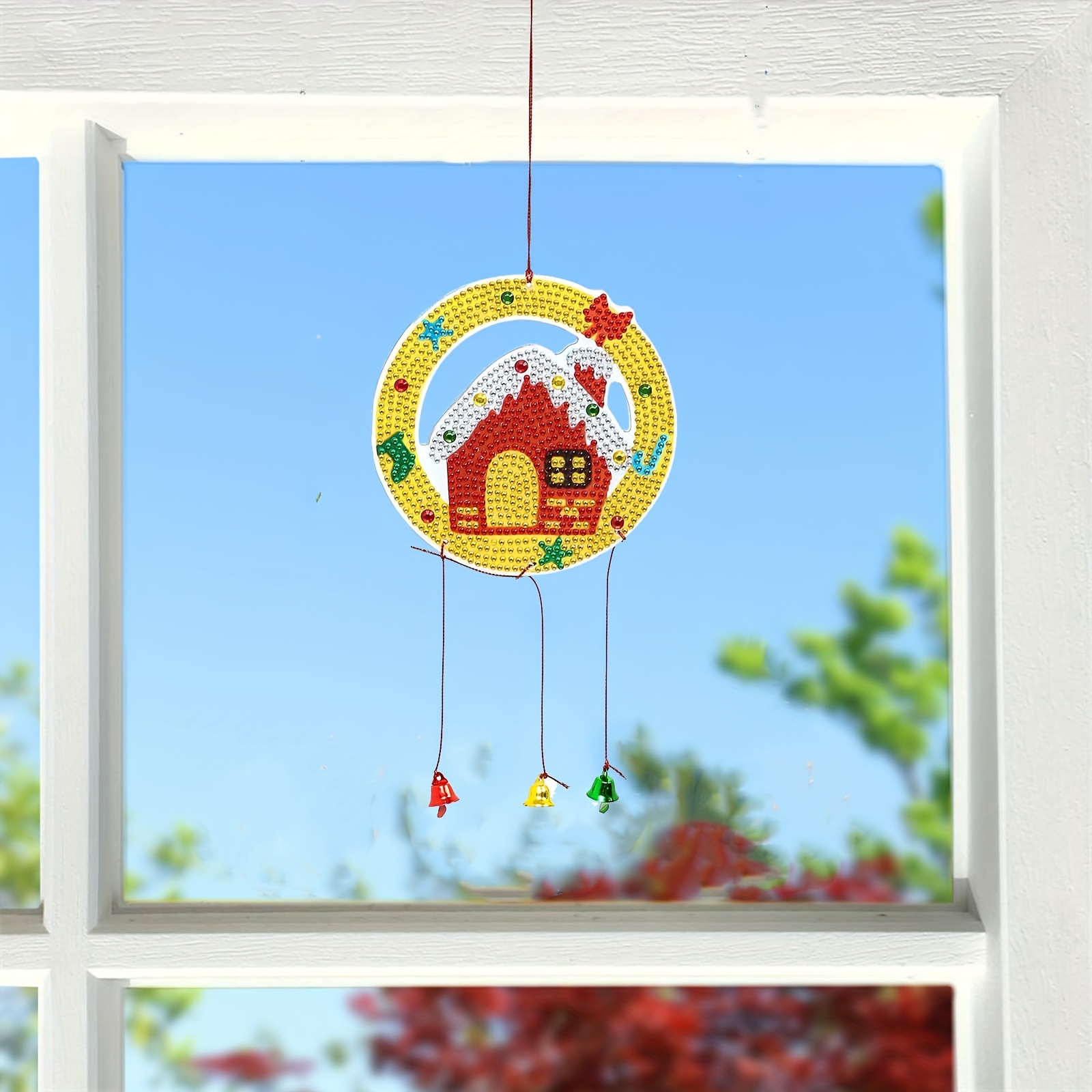 Diy Wind Chime Diamond Art Christmas Pendant Size - Temu