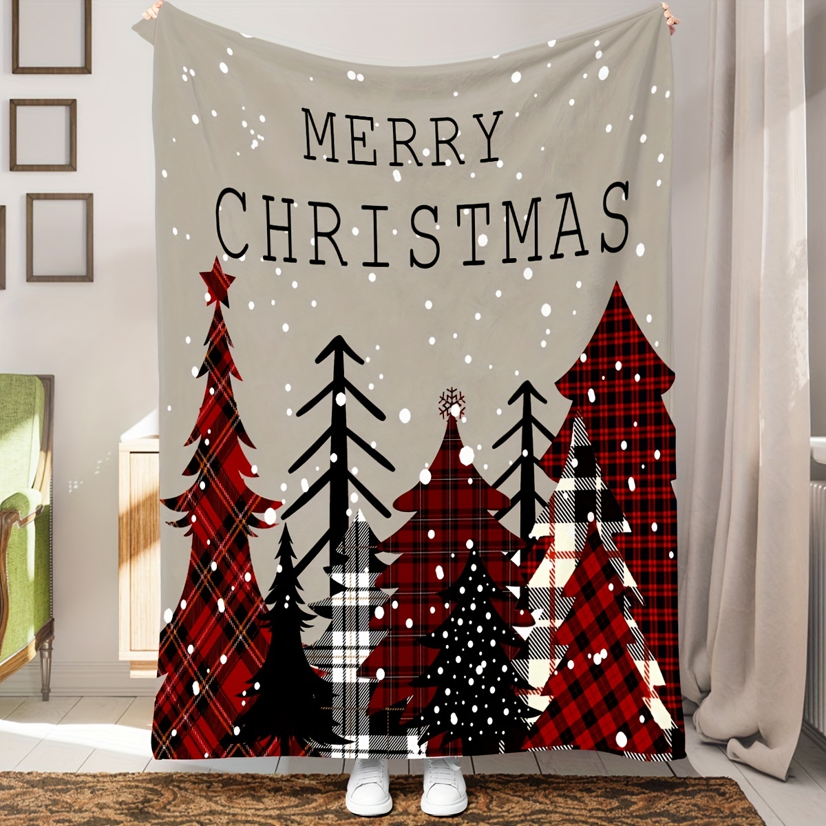 Cotton christmas online blanket