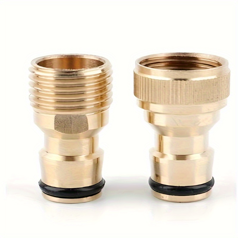 

1pc, Copper Four-tooth Nipple Connector, 6-point Internal Thread Washing Machine Faucet Connector, Copper Car Washing And Flower Watering Hose Quick Connector