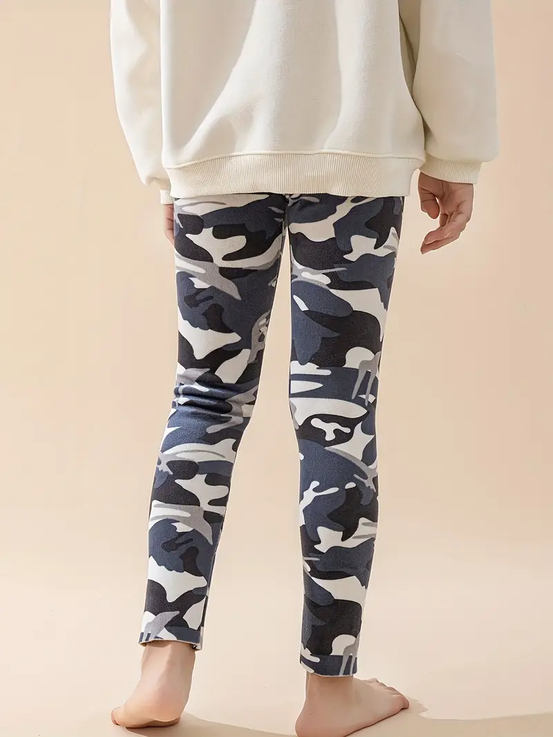 Versatile Slim Windproof Camouflage Pattern Fleece Leggings - Temu