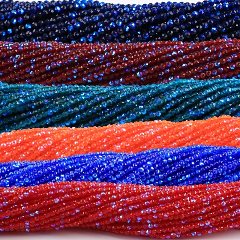 

950/620pcs 2mm 3mm Loose Spacer Faceted Faux Crystal Glass Beads For Bracelet Jewelry Making