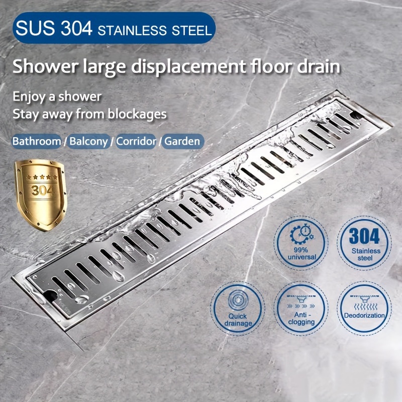 Invisible Floor Drain 304 Stainless Steel Rectangle Anti - Temu