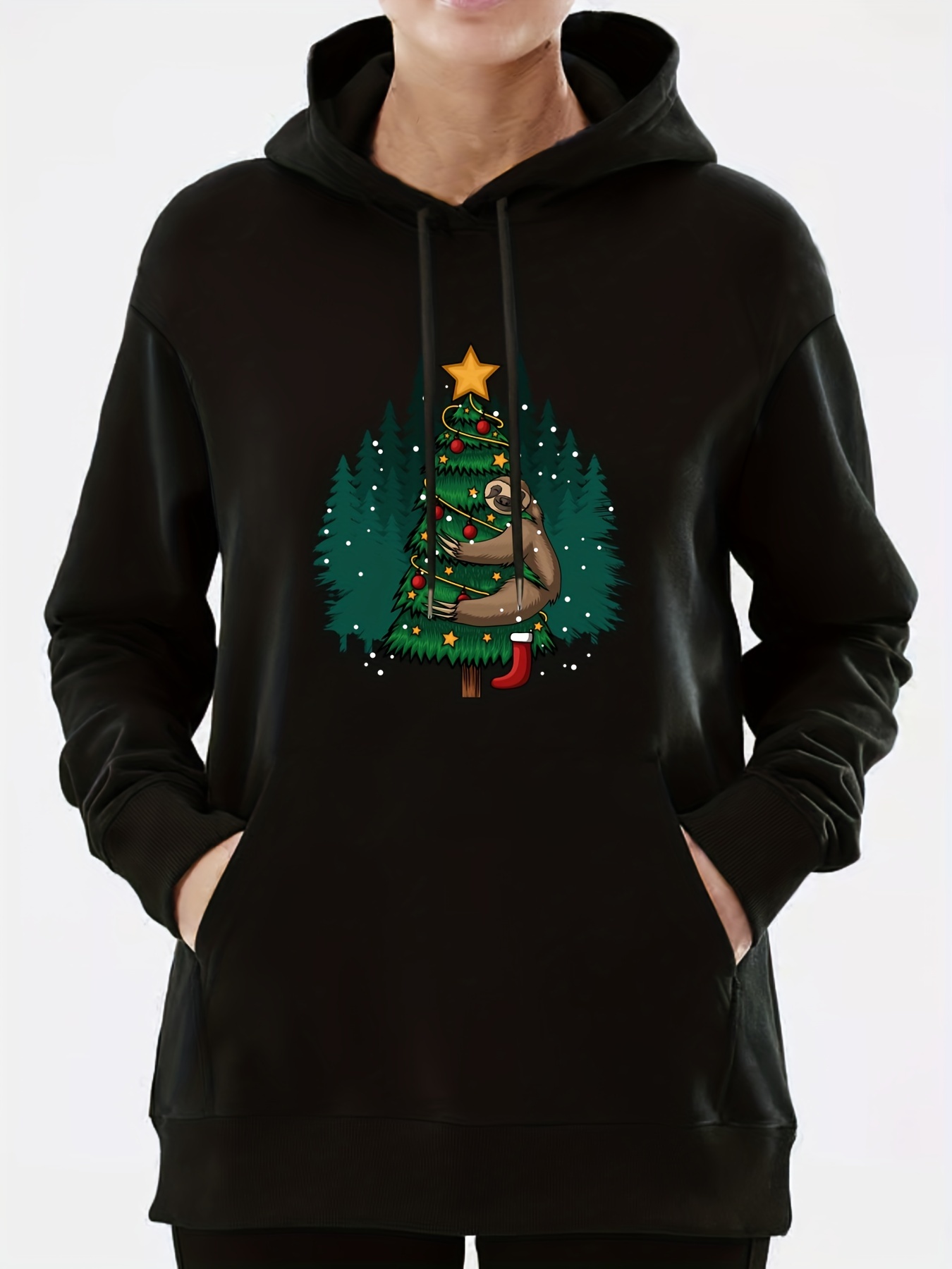 women's christmas tree hoodie cute fleece Temu Kuwait