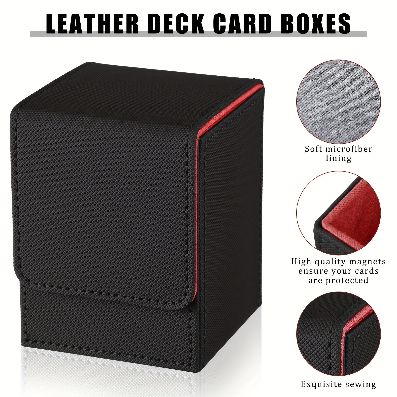 kieyeeno Deck Box für Magic the Gathering Karten Magnetbox Leder  Spielkartenbox für mehrere Karten, Leder Deckbox Aufbewahrungsbox  Kompatibel mit MTG TCG CCG (04) : : Juguetes y juegos