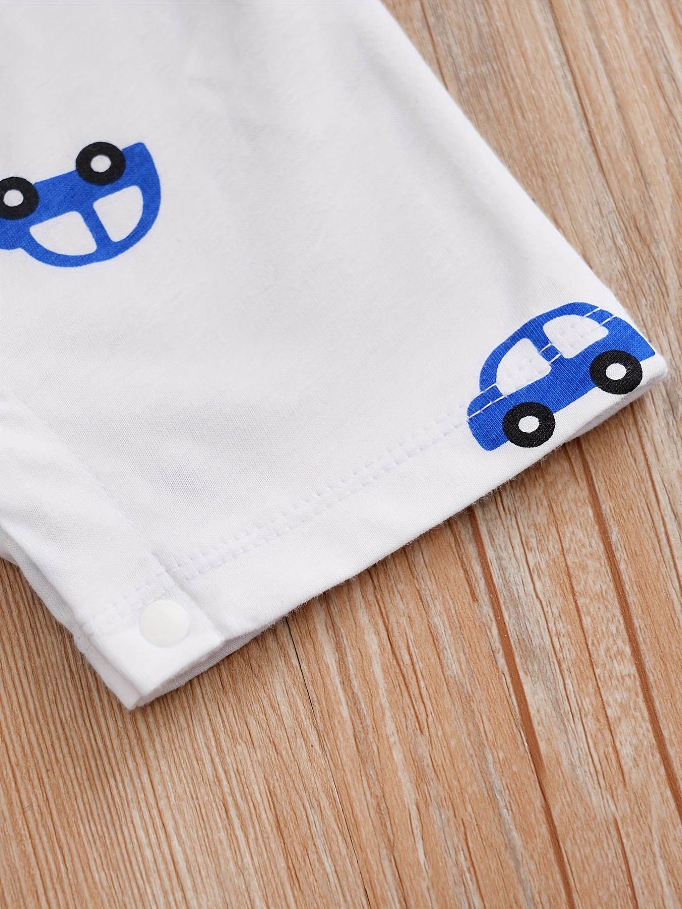 Baby Boy All Over Vehicle Print Short-sleeve Snap Romper