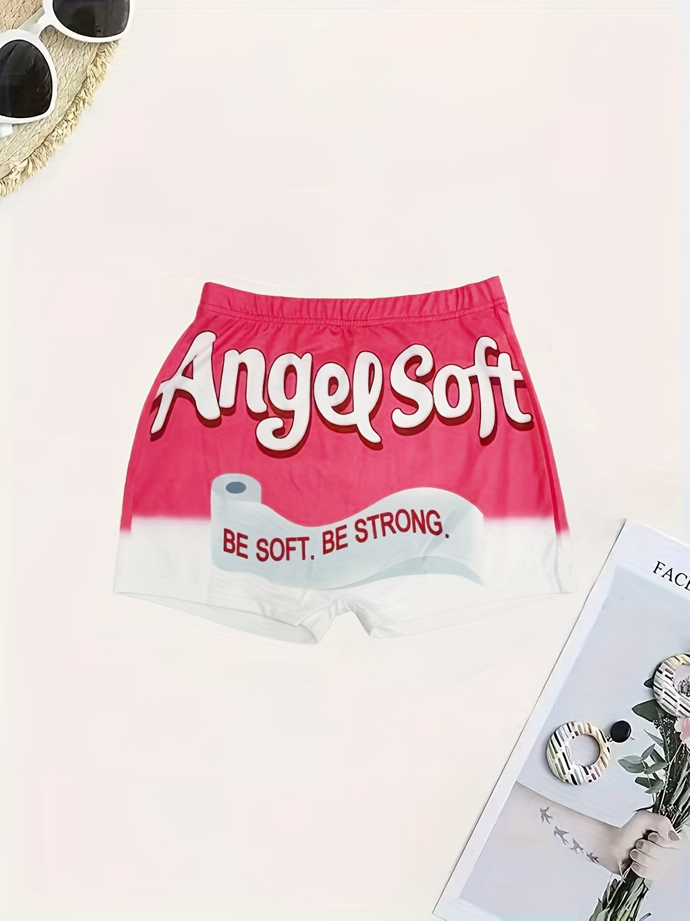 Angelsoft Graphic Print Shorts, Sexy Slim Summer Booty Shorts, Women's  Clothing