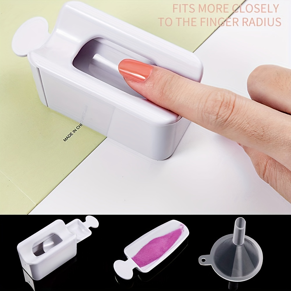 Tray System with Spoon, Nail Dip Container Portable Dip Powder Storage Box  with Soft Nail Dip Powder Brush, For Manicure and Makeup Tools Essential  for Manicure Techniques, Nail Dip Tray Made of