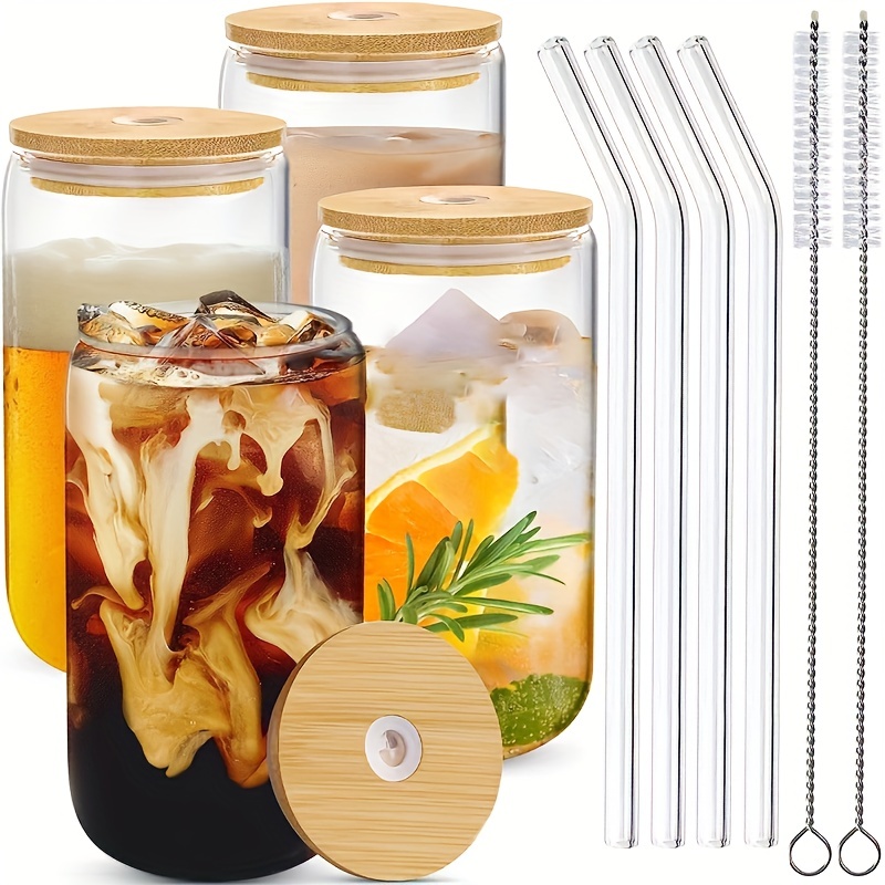 Glass Cups With Lids And Straws Perfect For Iced Coffee - Temu