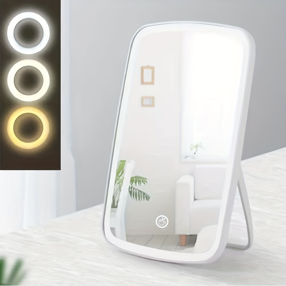 Portable LED Makeup Mirror Touch Screen 3 Light Vanity Mirror