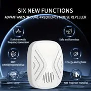 1pc new ai smart dual band sonic mouse repellent new high power ultrasonic mosquito repellent insect repellent cockroach repellent cleaning supplies cleaning tool apartment essentials college dorm essentials off to college ready for school details 2