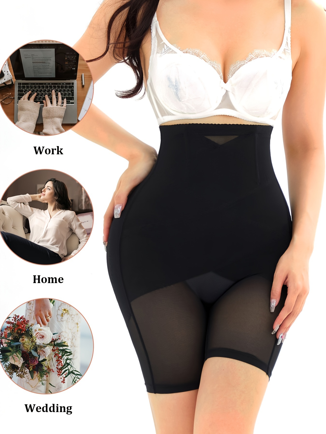 Lace Brim Compression Body Shaper High Waist Butt Lift - Temu