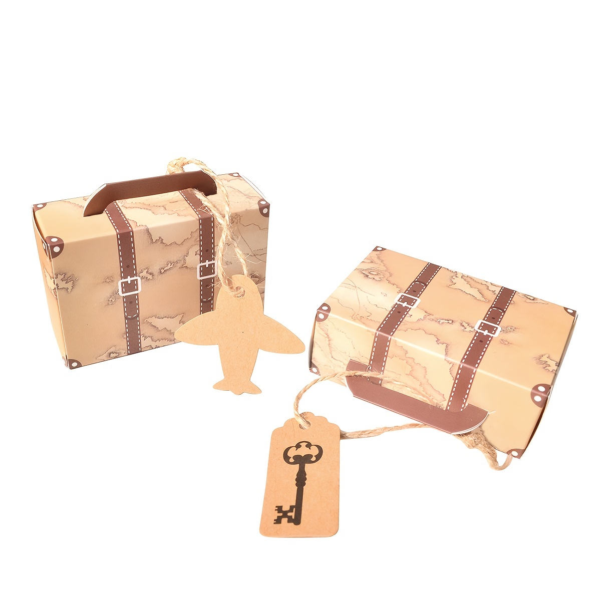 10pcs New Creative Suitcase Wedding Candy Box Gift Box Map Travel