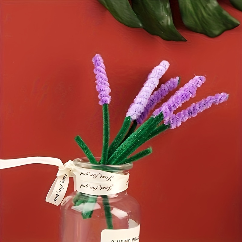 colored 100pcs pipe cleaners craft flowers with Chenille Stems DIY