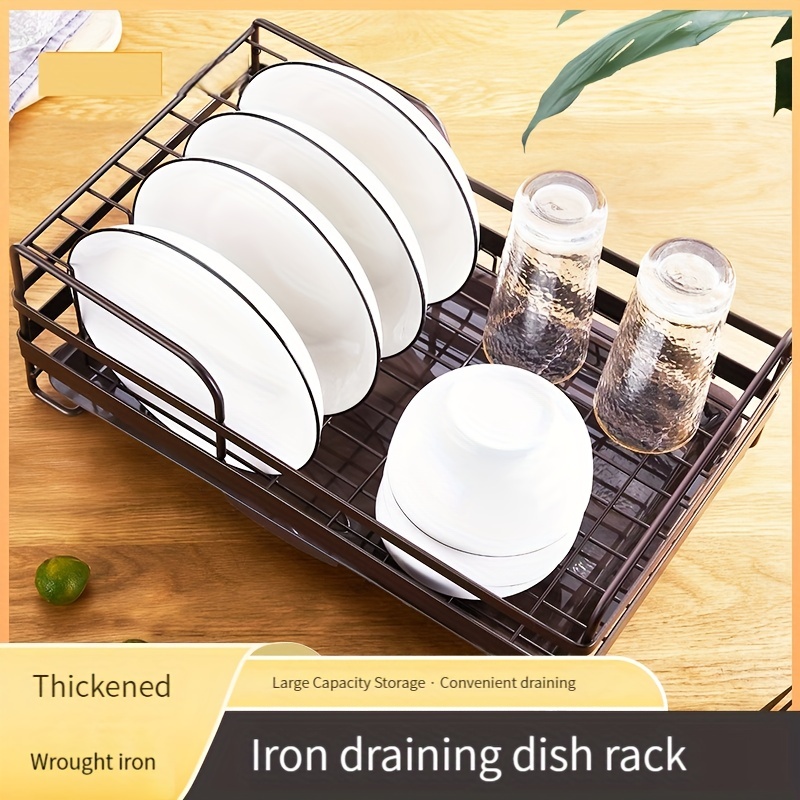 1pc Double Layers Khaki Pp Dish Rack, Kitchen Storage Rack Utensil Drain  Rack, Suitable For All Families