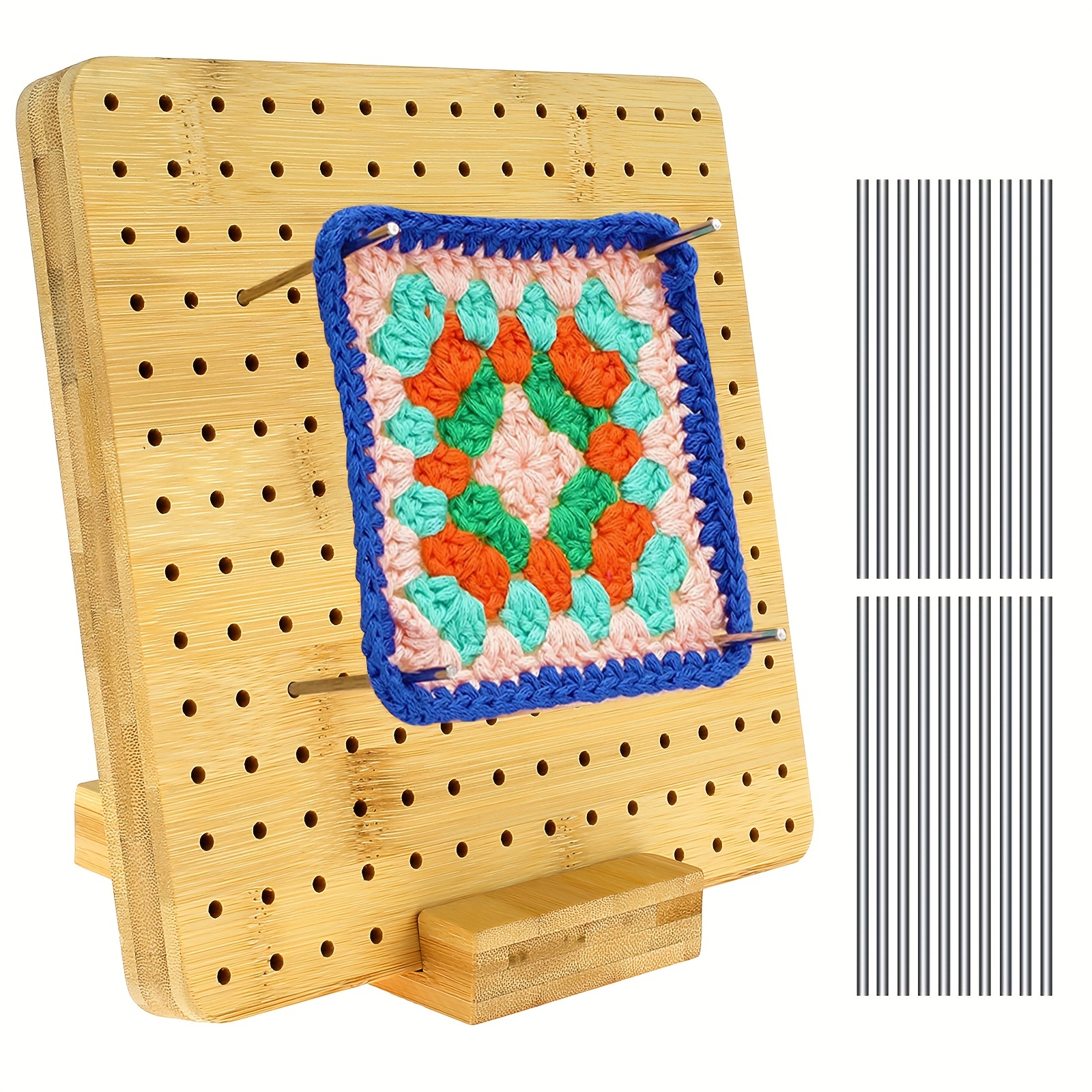 9.3Inch Crochet Blocking Board Wooden Knitting Blocking Board Reusable  Granny Square Blocking Board for Beginner Knitting Lover
