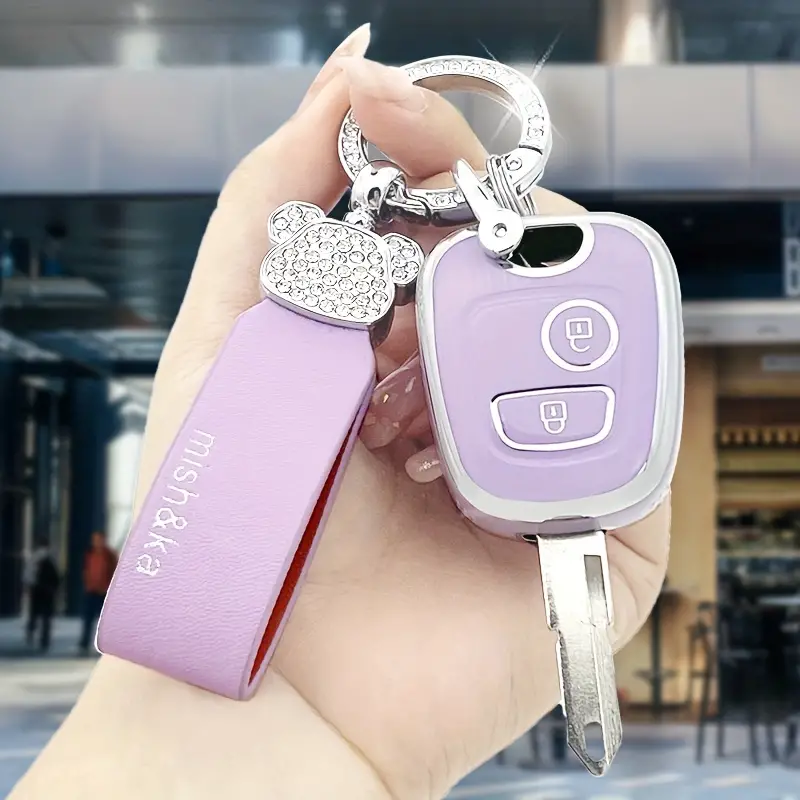 Car Key Fob Cover With Bear Artificial Diamond Keychaincar Key