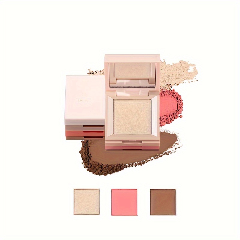 

3 In 1 Face Makeup Box Highlight Blush Pearlescent Three-dimensional Matte Natural Non-flying Powder Eyeshadow Palette