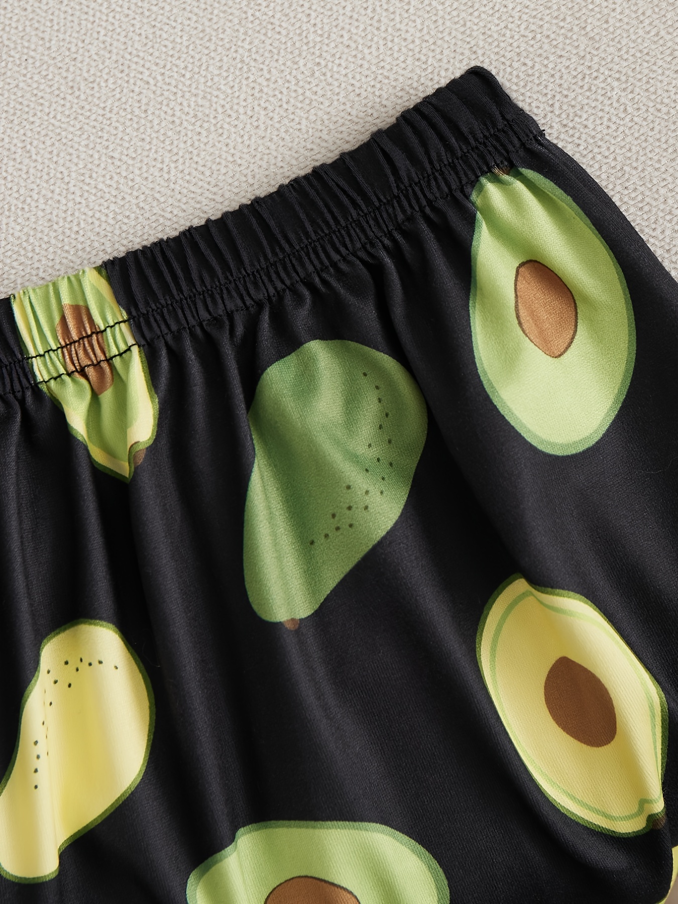 Print Sleeve Tee Short Women\'s Avocado Shorts Cute Sleepwear Temu -