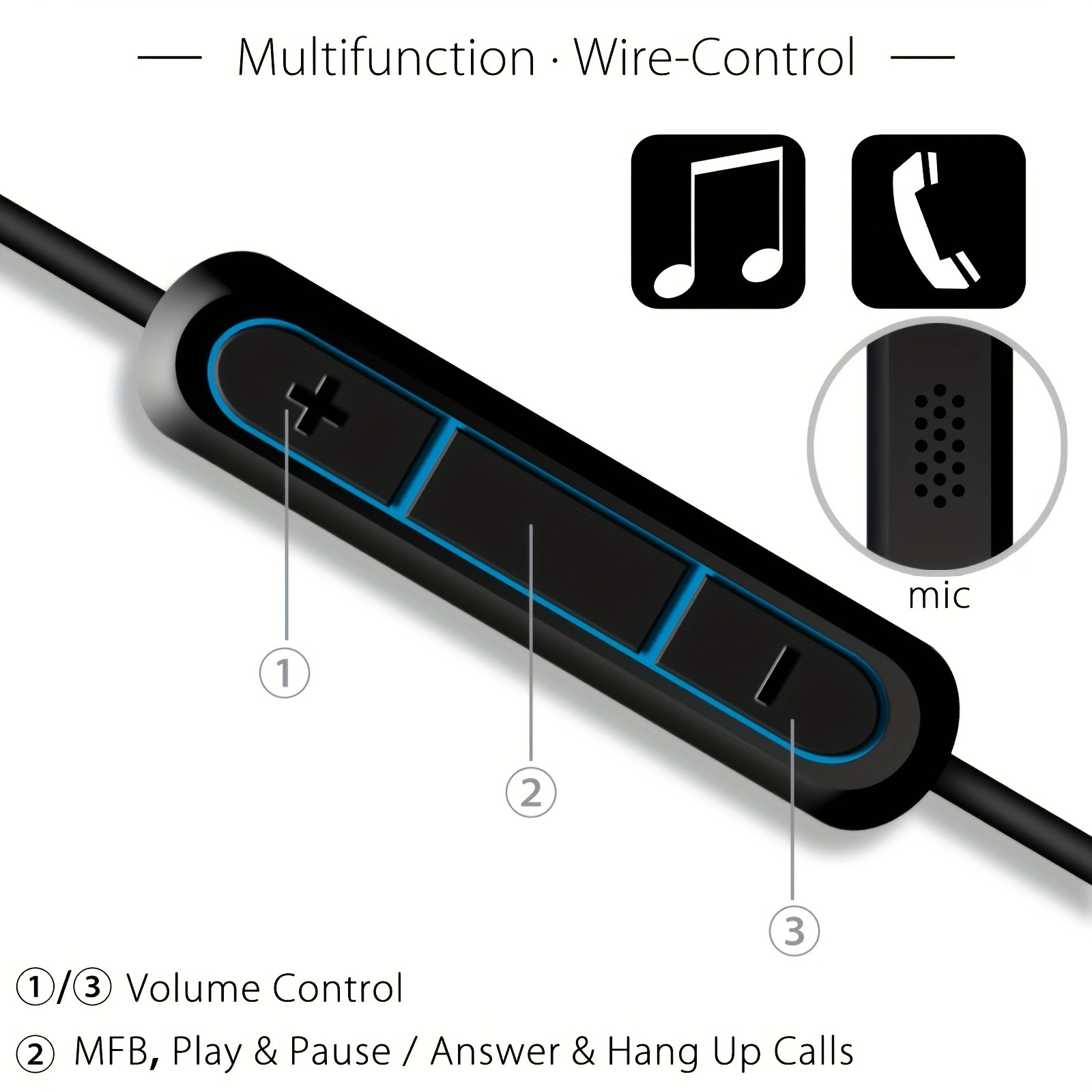Qc35 Ii Qc25 Qc45 Fil de câble pour Bose Quietcomfort 45 35 25 Casque En  ligne Mic / volume Télécommande / microphone Remplacement