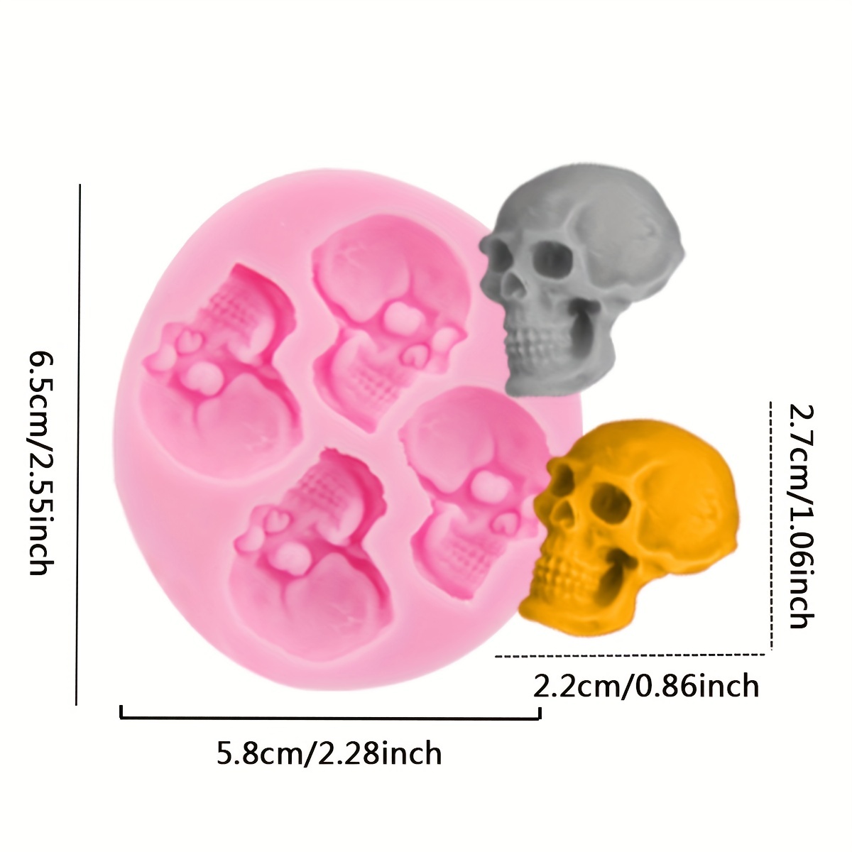 Skull Gummy Candy Molds Silicone 40 Cavity Non stick Skull - Temu