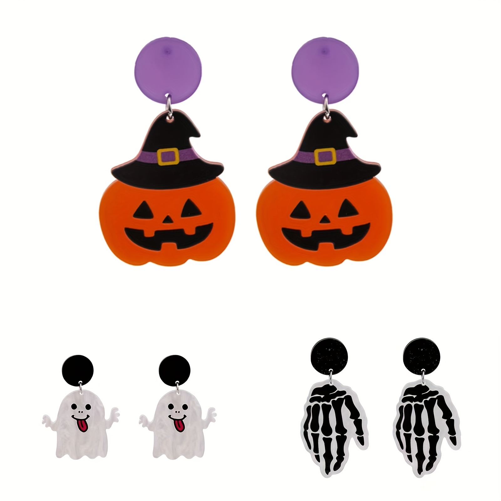 Creative Cute Cartoon Halloween Pumpkin Ghost Stud Earrings Decorative  Accessories Jewelry Holiday Gift For Girls - Kids Fashion - Temu Austria