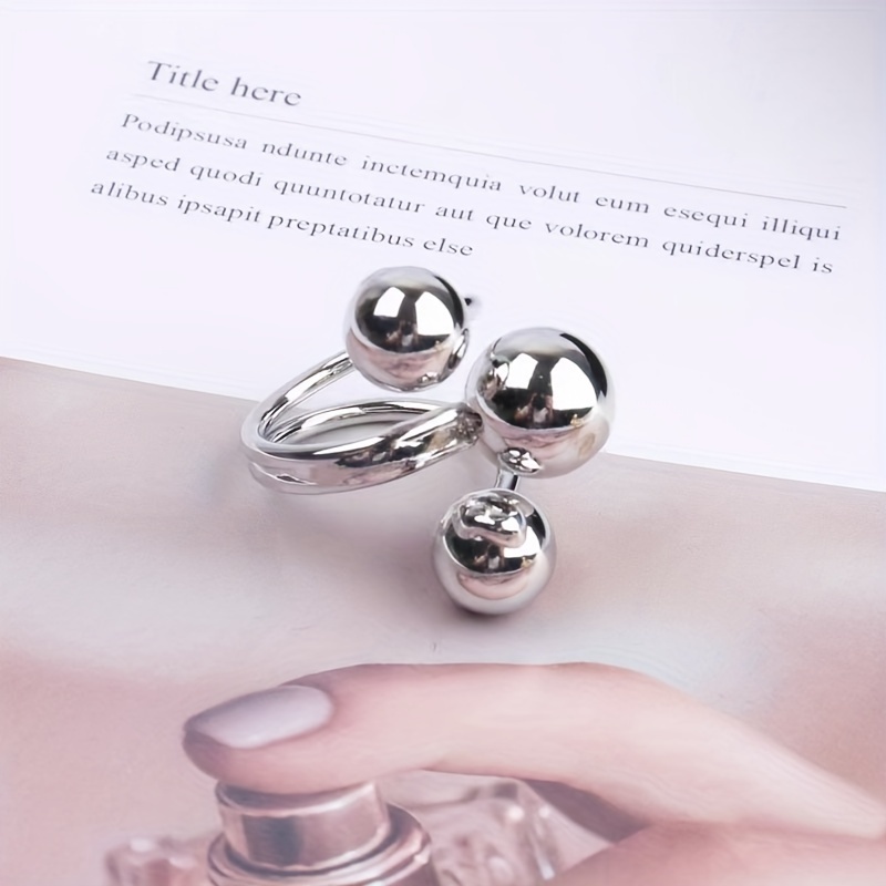 Adjustable Open Ring with Multiple Golden Balls