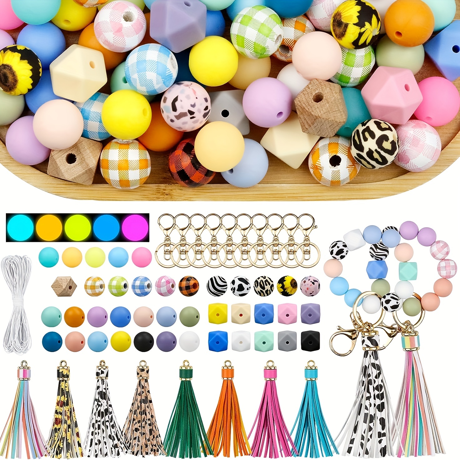 15 Colors Round Random Mixed Color Silicone Beads - Temu