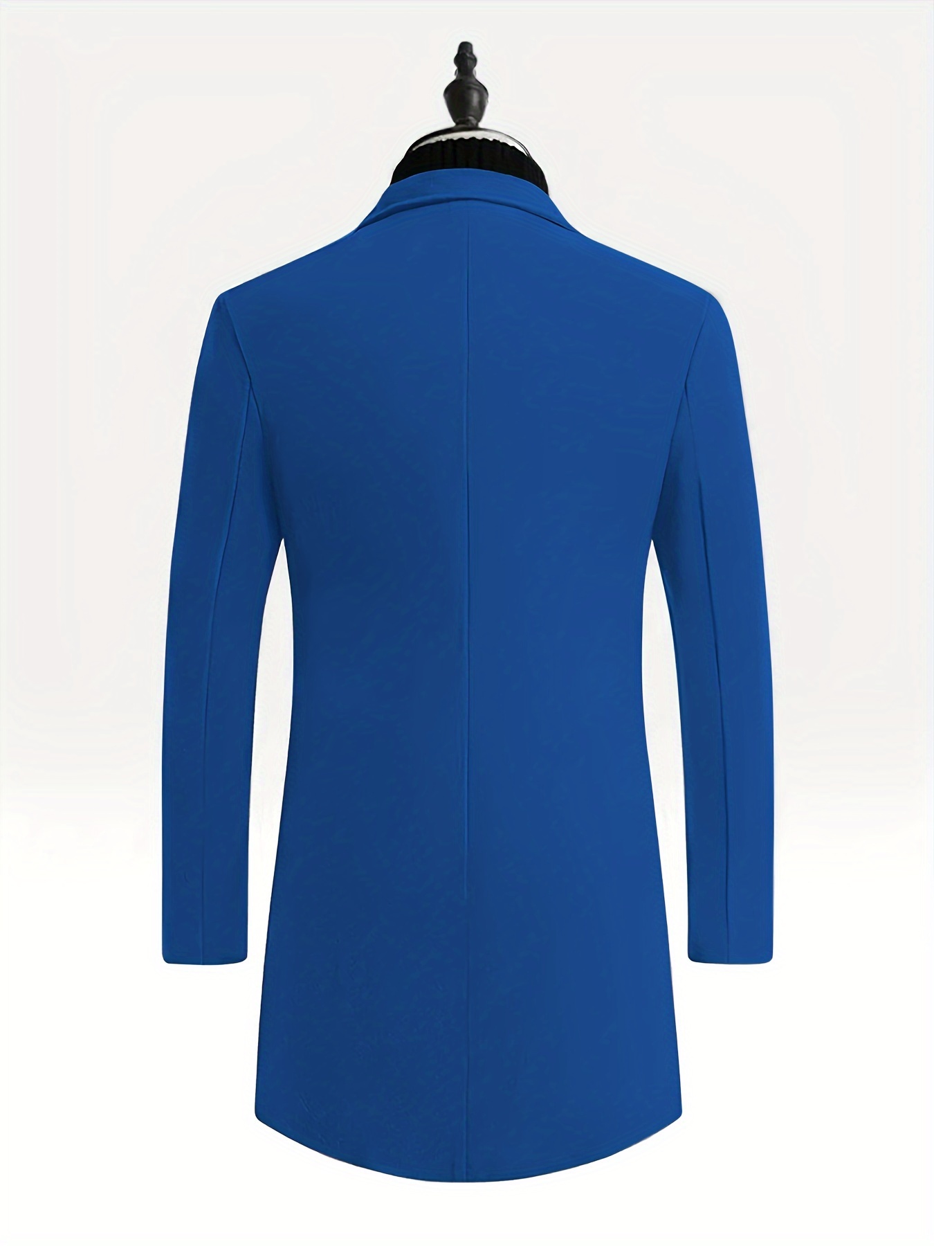Plus Size Men's Solid Coat Fashion Fleece Long Jacket - Temu