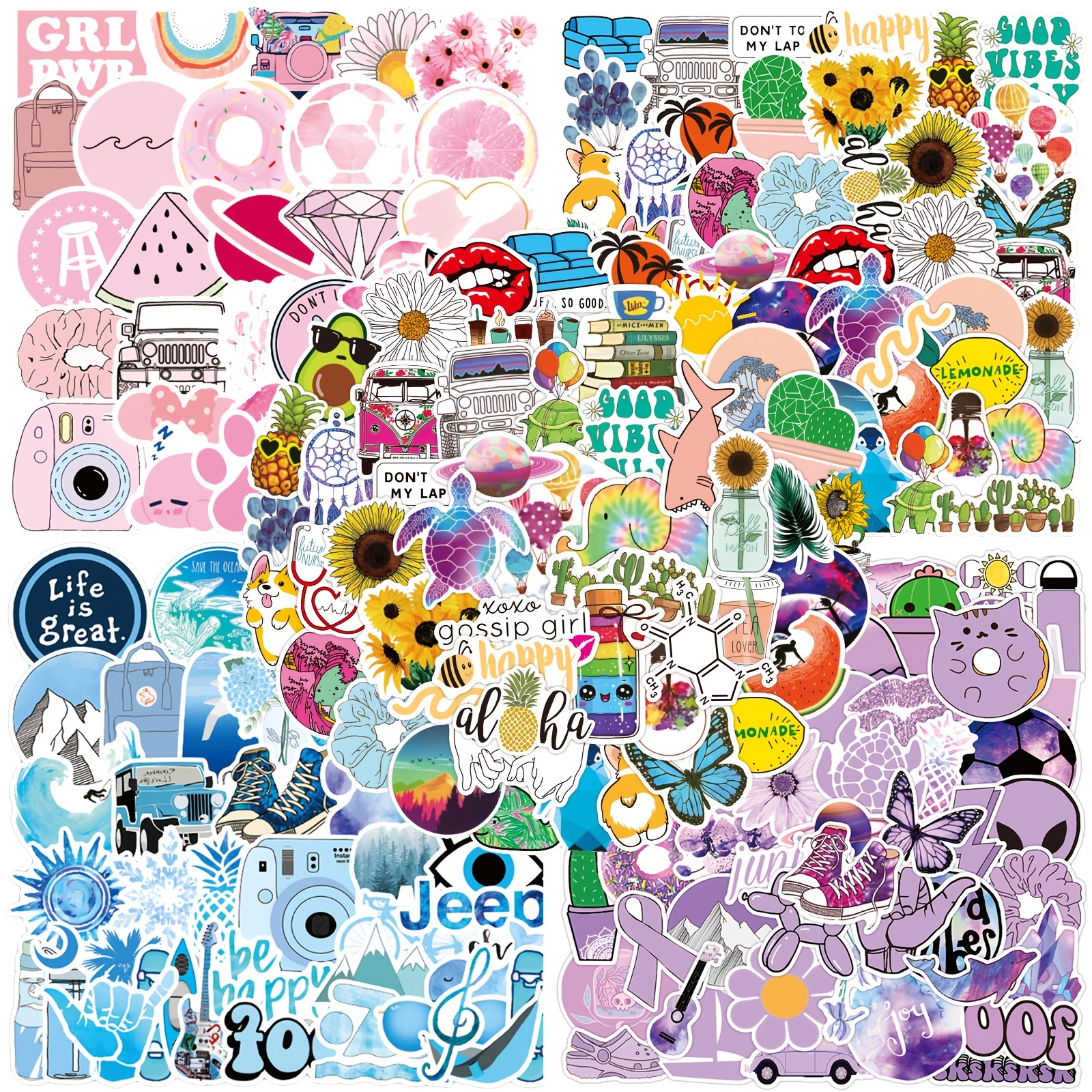 Kids Stickers Bulk,100pcs Cute Stickers For Kids Teens Girls Kids  Adults,waterproof Vinyl Vsco Aesthetic Sticker Packs For Hydro Flask,  Laptop, Water