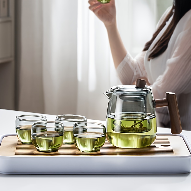 Glass Teaset, Teapot, Tea Cup, Clear Tea Pot With Infuser, Household Glass  High Temperature Resistant Tea Maker Tea Kettle, Chinese Kung Fu Tea Set -  Temu