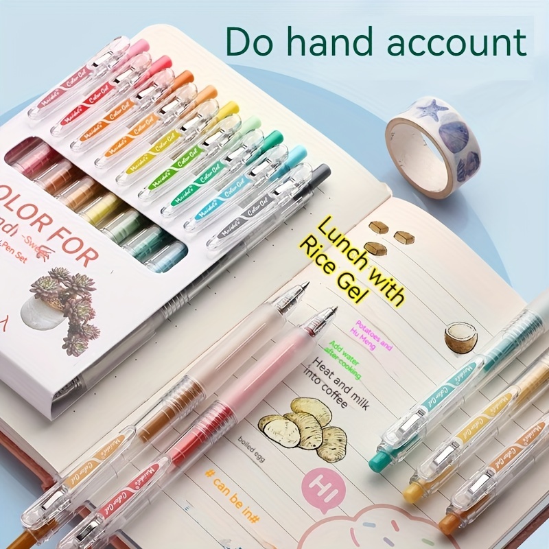 Retractable Gel Pens - Colored Pens for Adult Coloring - Cute Pen Set 24  Colors