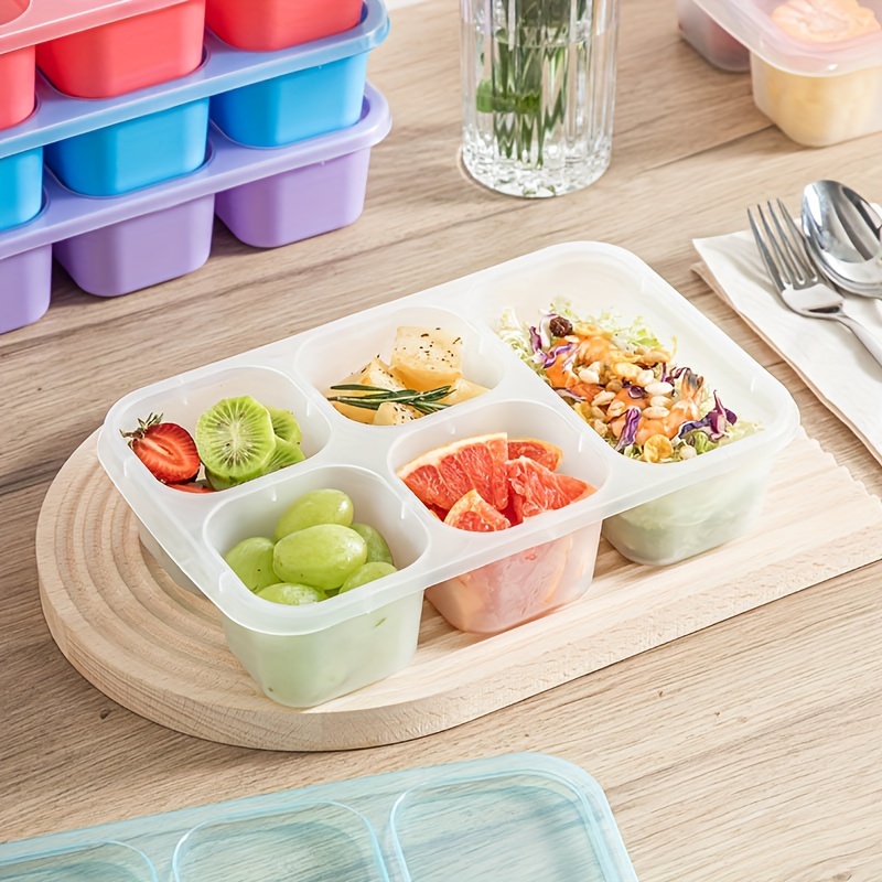 4PCS Bento Box Adult Lunch Box, Compartment Meal Prep Container