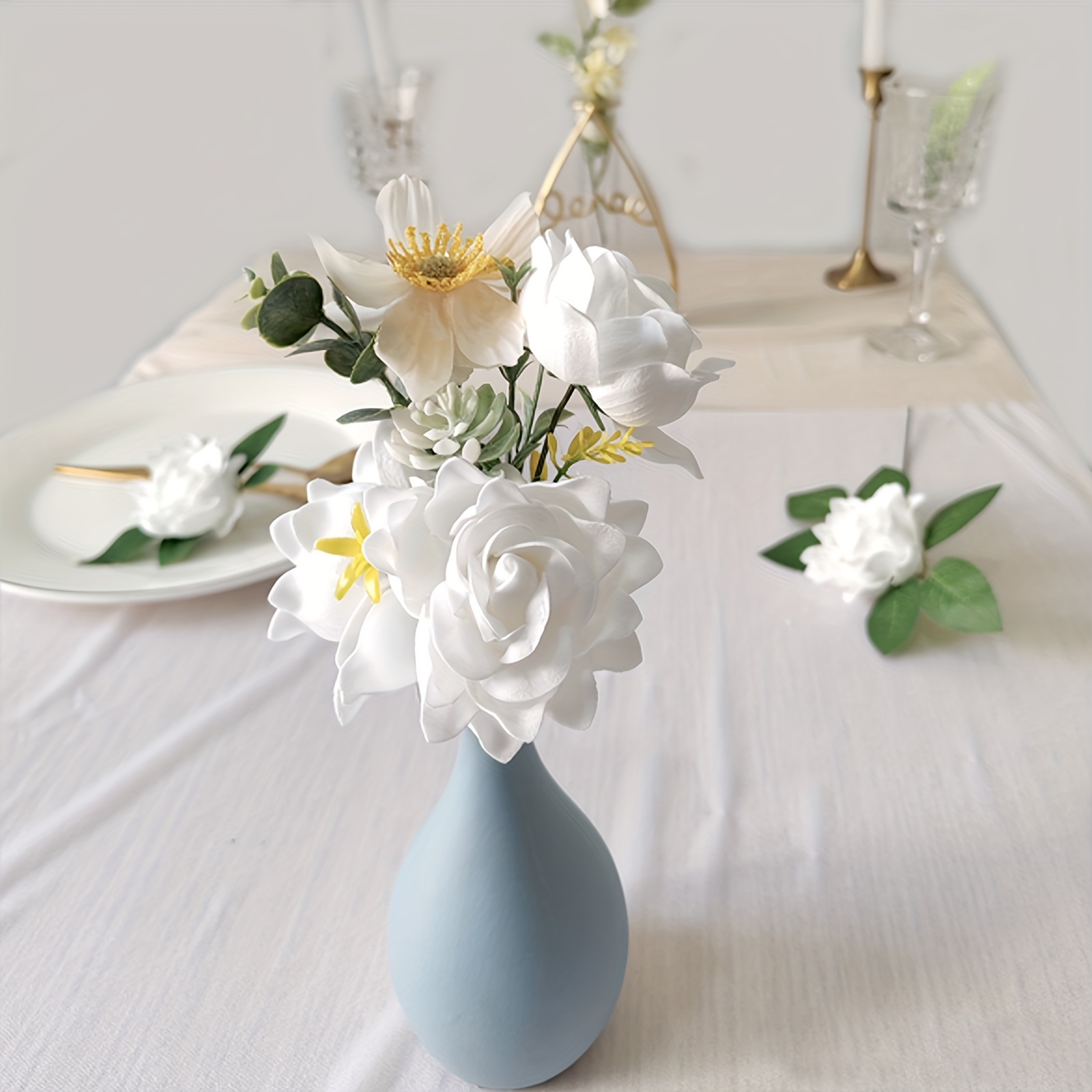 White Artificial Gardenia Flower Arrangements Perfect For - Temu