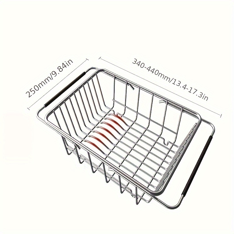 Dish Racks, Expandable Dish Drying Rack, On The Sink Dish Drainer Dish Rack,  On The Sink Or Counter, Rustproof Stainless Steel Drain Holder, For Fruit,  Vegetable And Dish, Kitchen Storage And Organization 