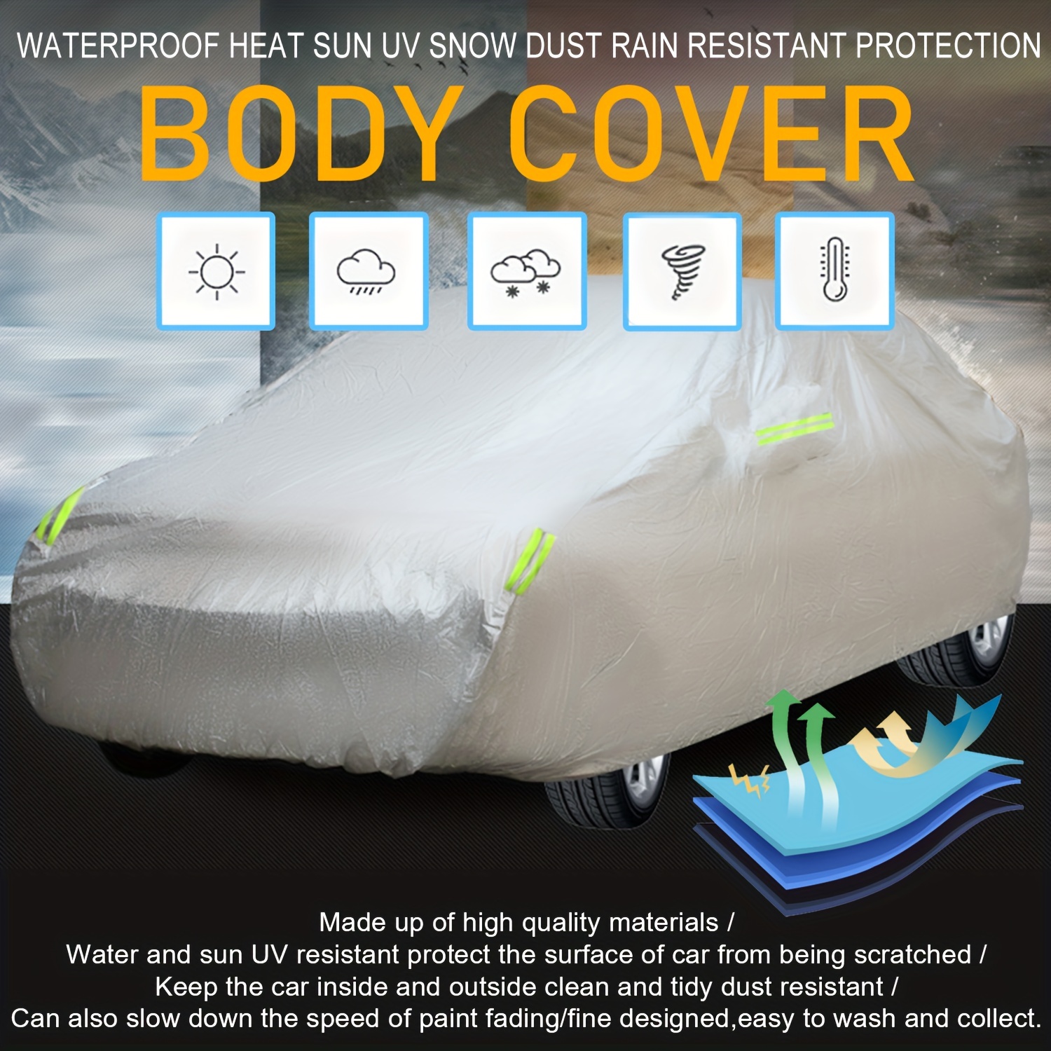 For MG HS 210T Full Car Covers Outdoor Uv Sun Protection Dust Rain
