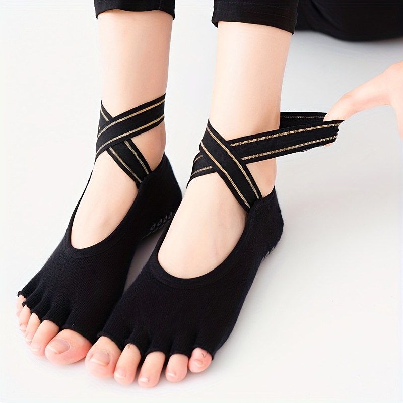 Split Toe Grip Socks, Open Toe Non-slip Breathable Backless Yoga Socks For  Barre, Ballet, Pilates - Temu